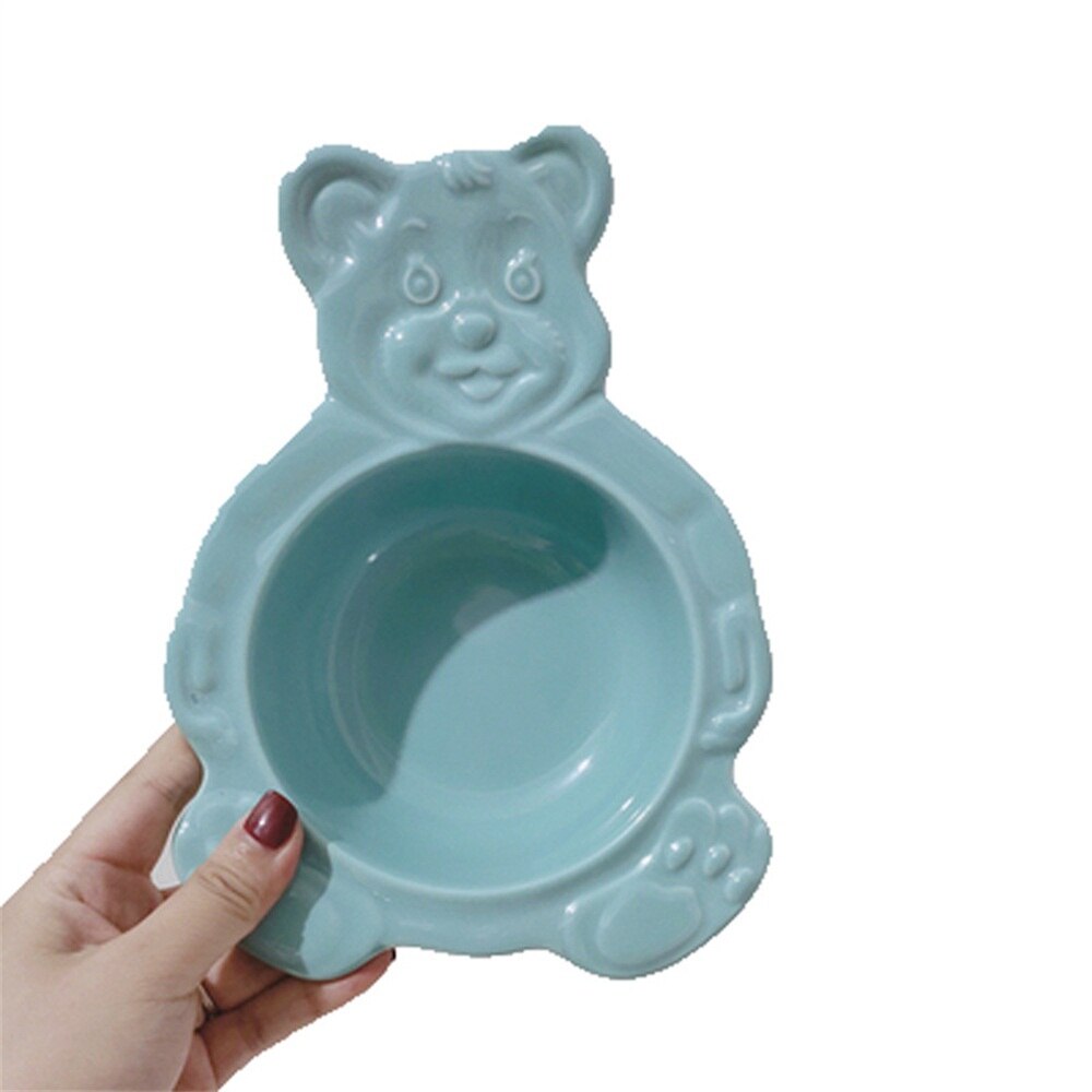 Bol ours de dessin animé mignon bol à céréales pour Dessert assiette en céramique couverts plateau à salade bol à soupe plat plateau de cuisson de gâteaux, vaisselle de cuisine: D
