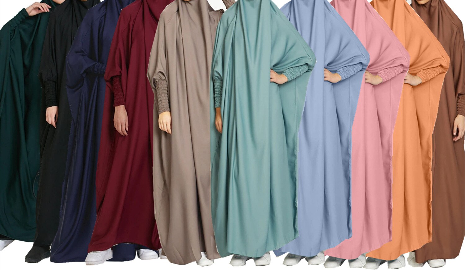 Jilbab – robe de prière en Satin, tenue une pièce élégante, 10 couleurs,