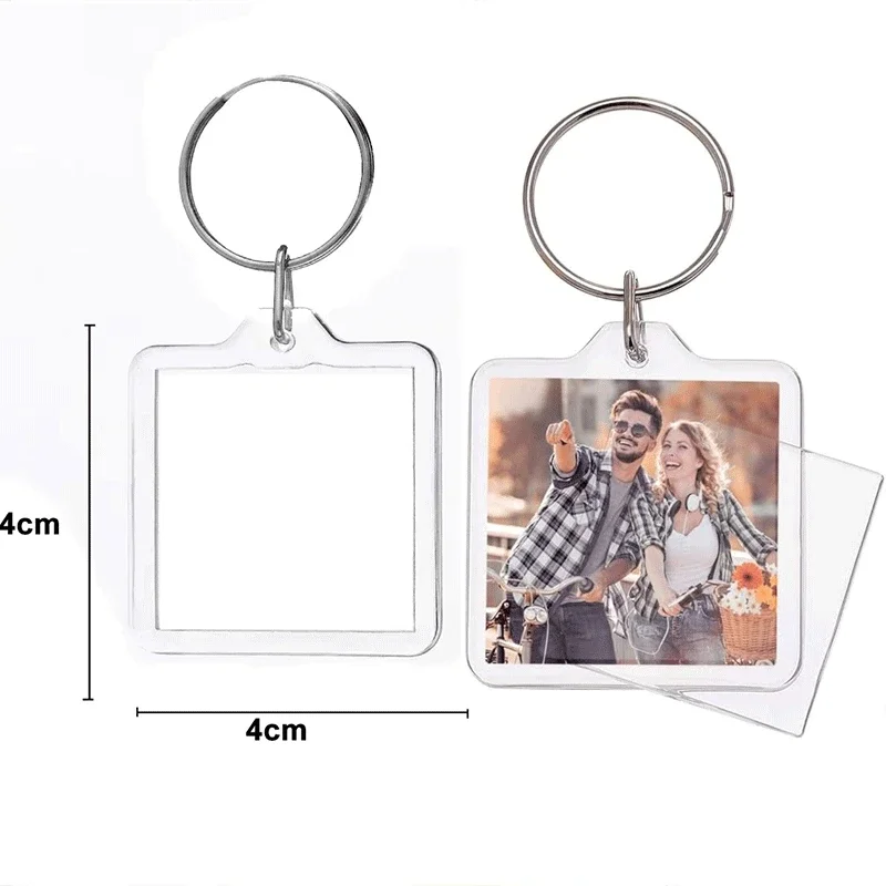 5/50 stuks transparante fotolijst sleutelhanger kwastjes snap-in aangepaste insert foto acryl blanco sleutelhanger duidelijke blanco foto hanger