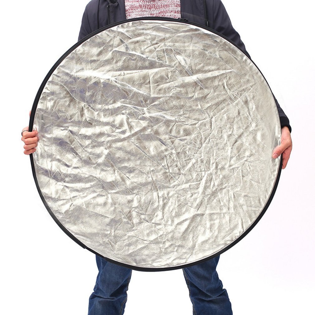24 × 60cm 5 in 1 tragbare, zusammenklappbare leuchte, rund, für fotostudio, foto, oval, zusammenklappbarer lichtreflektor, handhalterung, fotoscheibe
