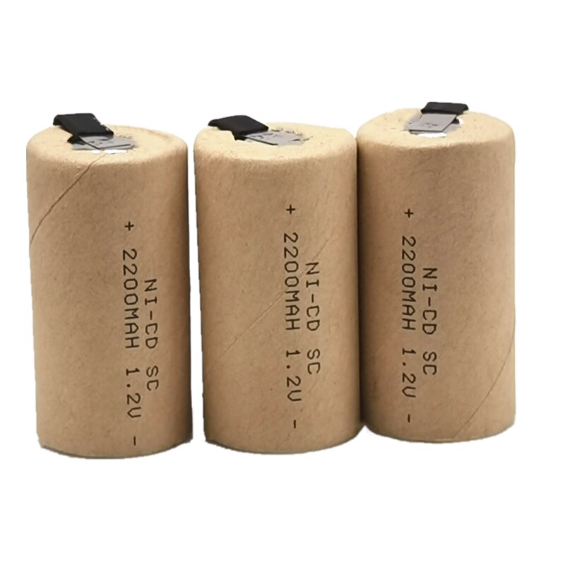 SC Nicd Batteries 1.2v 2200mah Sub C ni-cd batterie Rechargeable SC Batteria pour tournevis électriques perceuses outils électriques