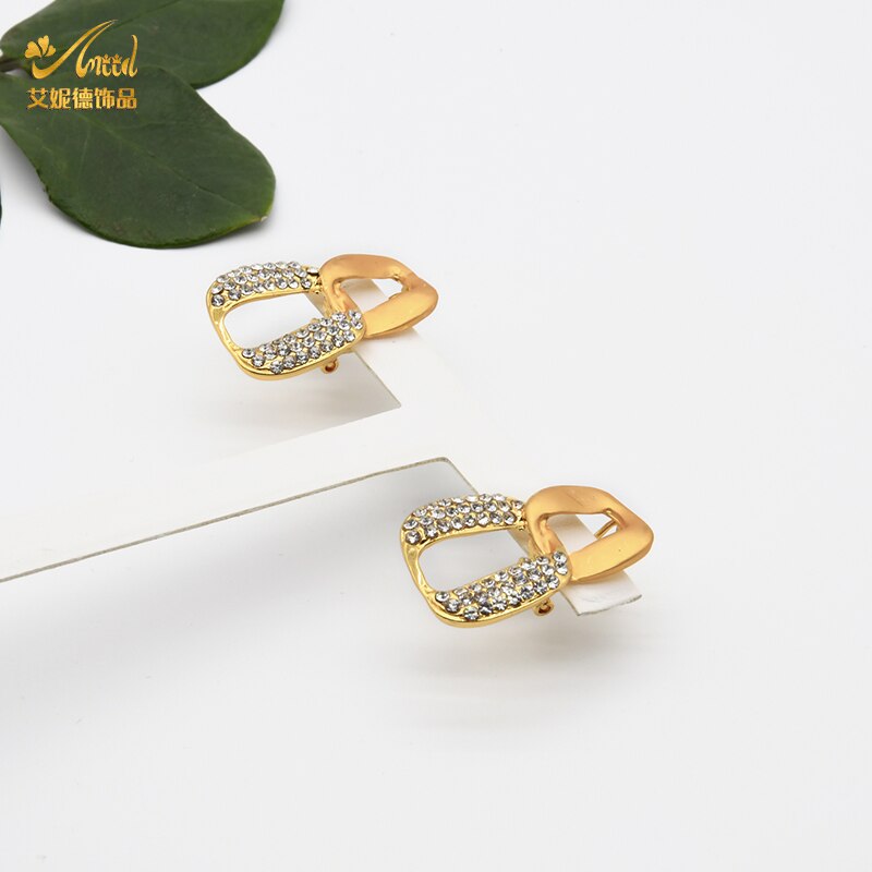ANIID Jewelery Set Dubai 24K Bracelets For Women Bridal Jewelry Necklace Wedding Rings Earrings Torus Gold Plated Nigerian