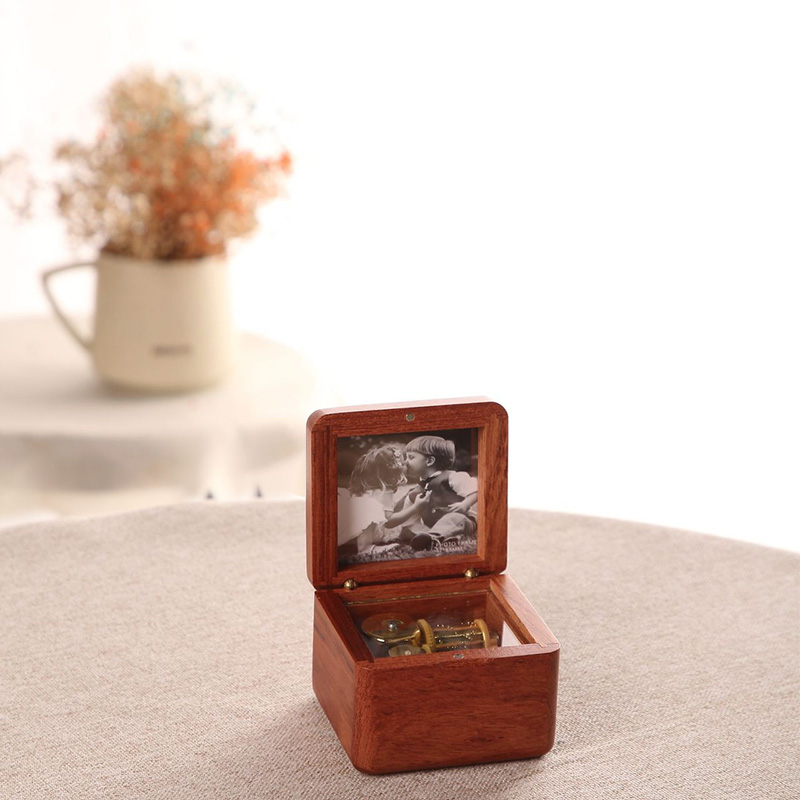 Sinzyo Handgemachte Holz Foto rahmen Vogel der Gedicht Palisander Musik Kasten geburtstag Für Weihnachten/Geburtstag/valentinstag Schild boxs: Rosenholz