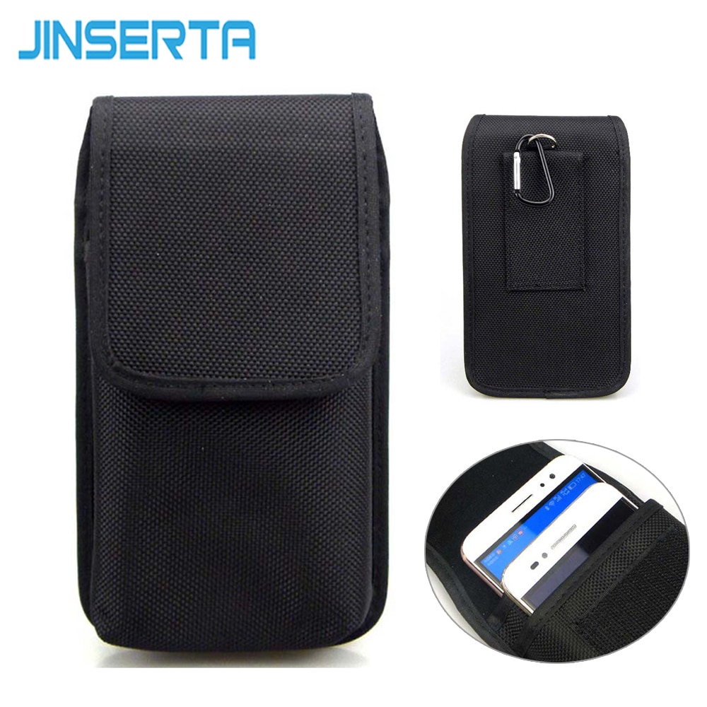 JINSERTA doble del teléfono celular del paquete de la cintura para iphone 6s plus 5,5 pulgadas Bolsa de Nylon bolsa con Clip de cinturón funda para Samsung Nota 5