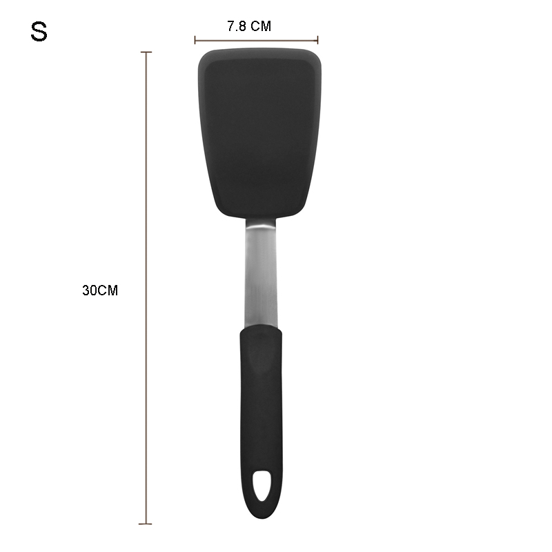 2 Pcs Silicone Turners Spatula Set Pancake Flippers Non Stick Rubber Kitchen Utensil for Cooking Fish Steak Eggs: S