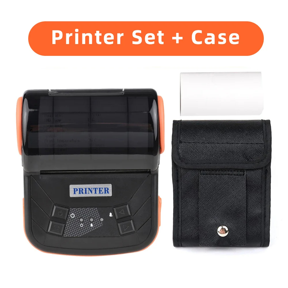 80mm Portable Thermal Printer Wireless Bluetooth Mobile Pocket Bill Printer Android Phone PC Printer MTP-3 Thermal Printer: black / UK Plug