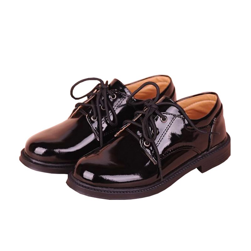 Gentleman Boy Formal Shoes Leather Wear Children Show School Students Chorus Shoes Shiny Black British Sneaker