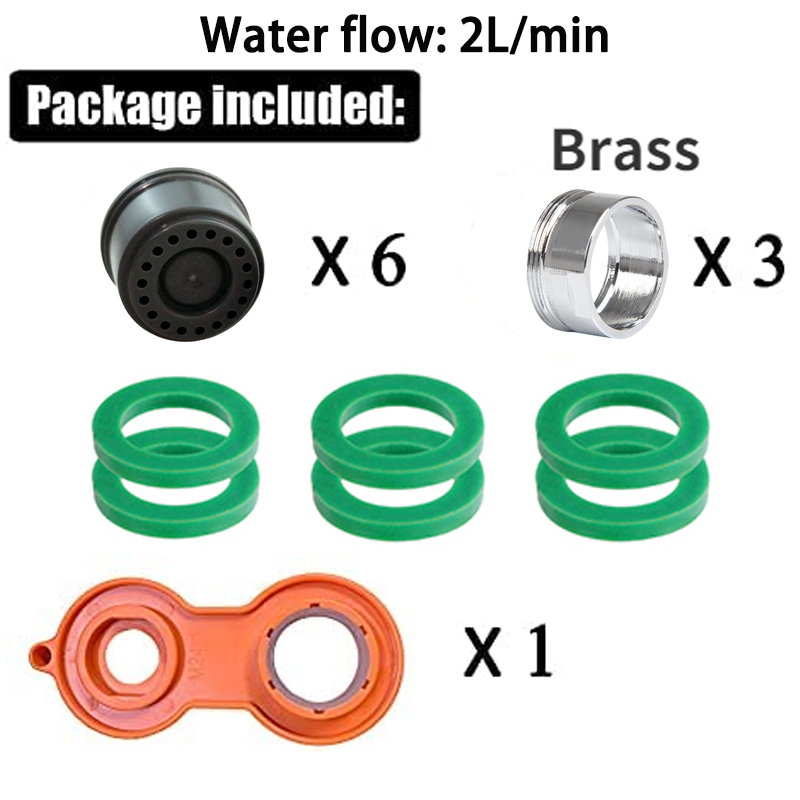 24Mm Kraan Beluchter Vervanging, Water Saver Uitloop Filter Keuken Kraan Beluchters Kit(6 Stuks) kraan Adapter Badkamer: Paars