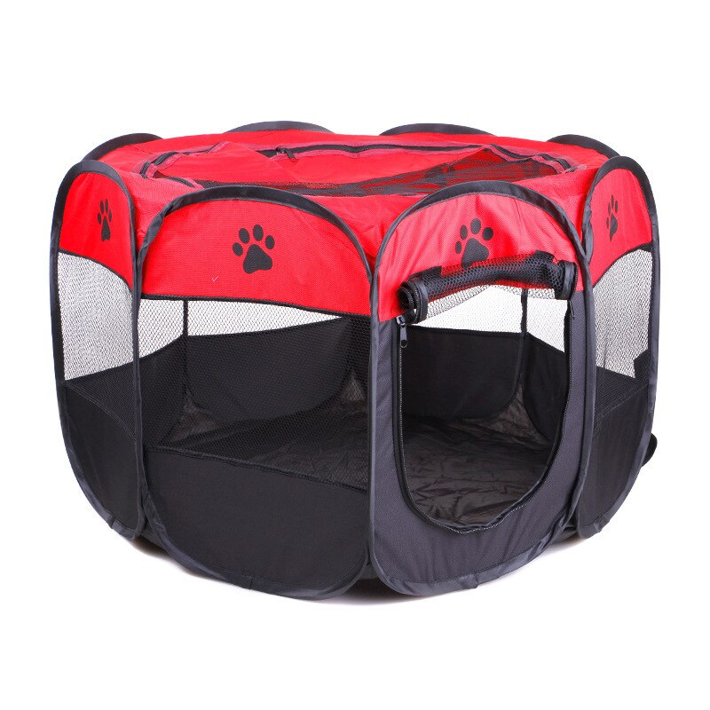 Hond Kinderbox Tent Krat Kamer Opvouwbare Puppy Oefening Kat Kooi Waterdichte Outdoor Twee Deur Mesh Schaduw Cover Nest Kennel