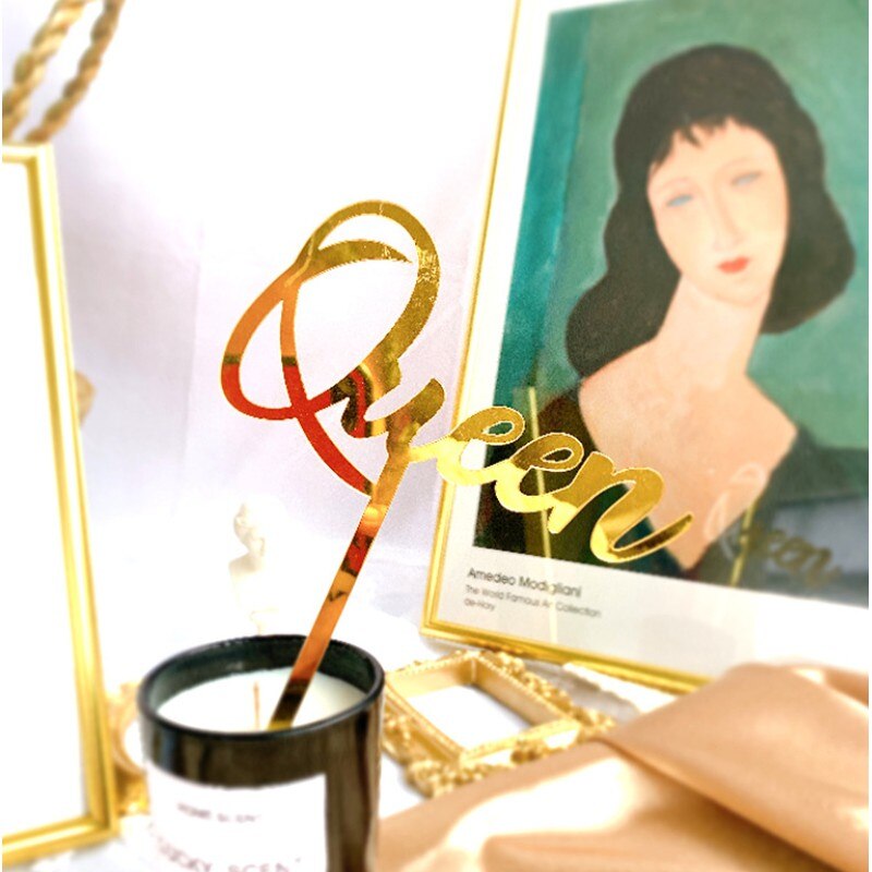 】Acrylic Queen Cake Topper Birthday Cake Decoration for Women for Mom