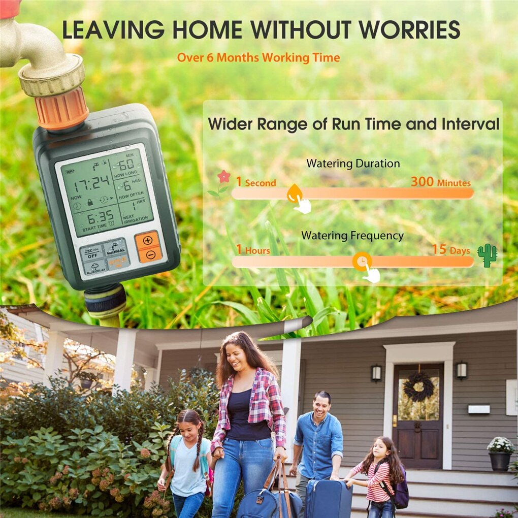 Automatic Garden Lawn Watering System Digital Water Timer Programmable Large Screen Waterproof Watering Tools IrrigationTimer