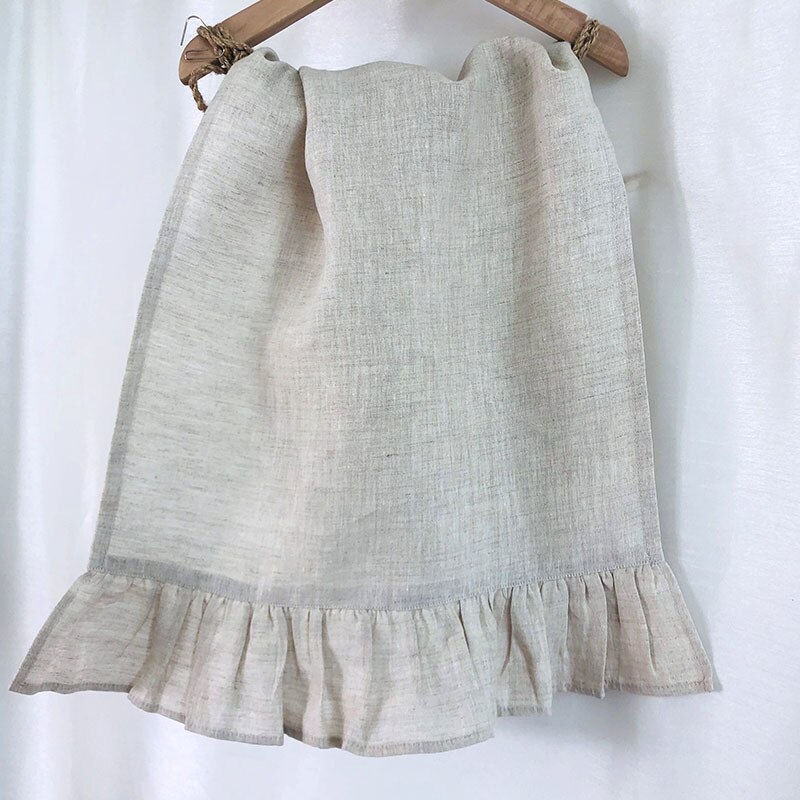 100% asciugamano in lino con volant 4 pezzi asciugamani assorbenti in lino naturale capelli multifunzionali adulti asciugamano per bambini per bagno 30*50cm: naturale Linen