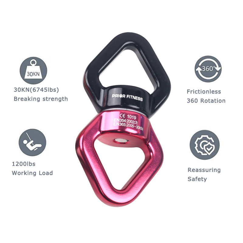 30kN Swing Swivel - CE Certified Safe Hook with 360° Rotational Device - Silent Hanging Accessory for Tree Swing, Aerial Dance,: Gold