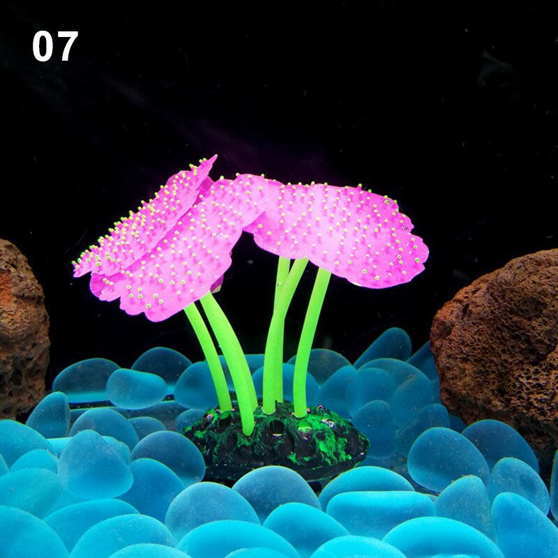 Siliconen Kunstmatige Aquarium Aquarium Koraal Planten Bloemen Onderwater Ornament Fish Tank Aquarium Decoratie Accessoires: 07