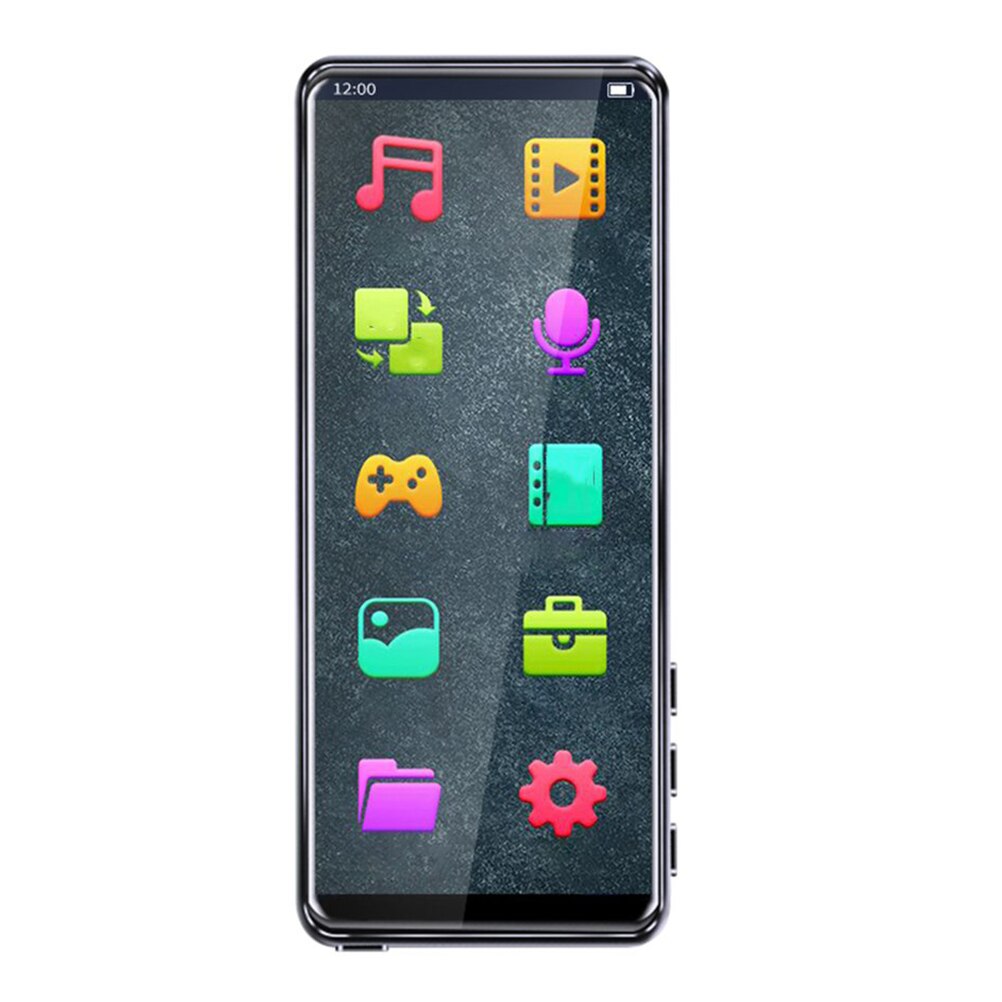 3.5Inch Full Screen Touch Bluetooth MP3 Player 8GB Memory Portable HiFi Lossless Sound Music Player with FM Radio Voice Recorder: Black