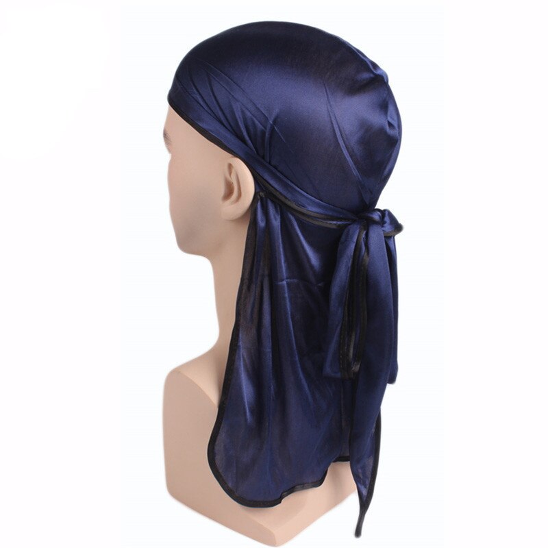 Pandebånd herre silke durags bandana turban hat parykker doo durag biker hovedbeklædning pandebånd pirat hat hårtilbehør
