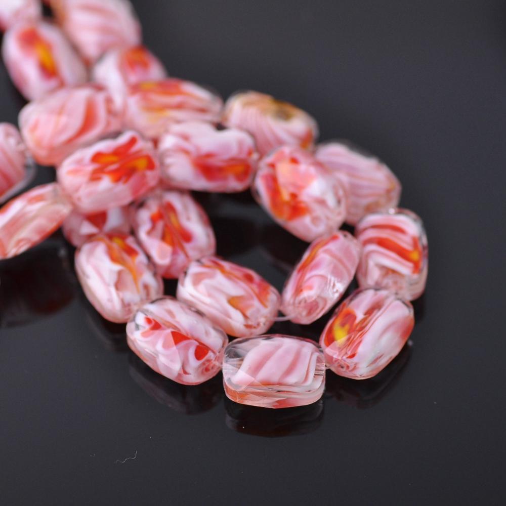 10szt 14x10mm prostokąt owalny kształt fasetowany Lampwork szkło luźne rzemiosło koraliki hurtownia dużo dla DIY komponenty robić wyrobu biżuterii