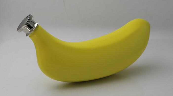 Stalen heupfles voor whisky en wodka banaan heupfles lip heup fles 5oz: YELLOW