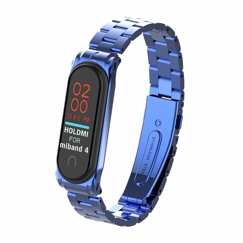 Rvs Polsband voor Xiao mi mi band 3 4 metalen horloge Band Smart Armband Mi Band 4 vervangbare Horloge Bandjes