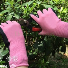 Skridsikker snit stik børn havearbejde forældre-afkom åndbare stik-resistente havehandsker i nylon nitril
