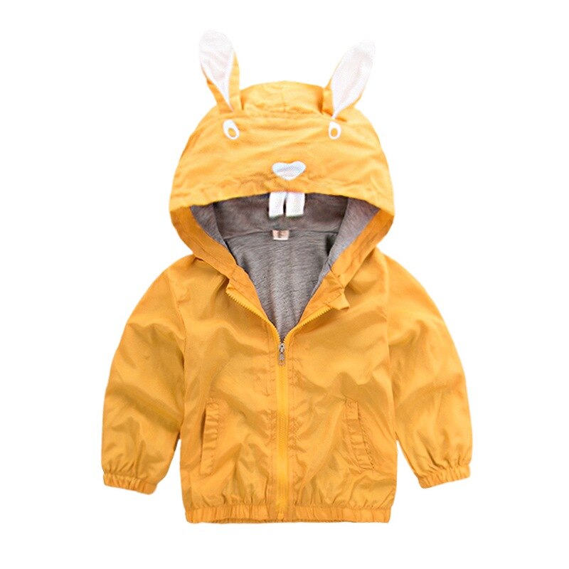 COOTELILI Casual Outerwear Cute Rabbit Trench Coats Boys Kids Clothes Spring Windbreaker Jacket For Girls Children Clothing: 4T