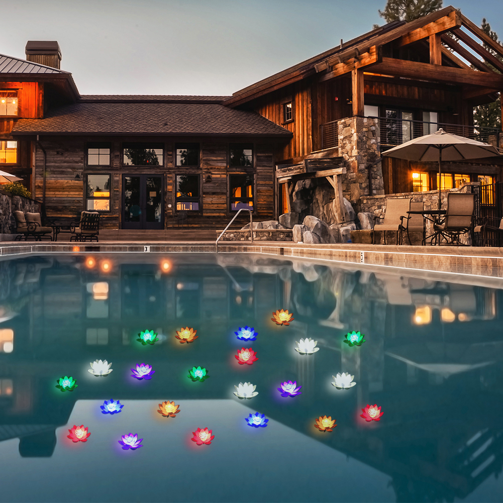 LED wasserdicht schwimmende Lotus Licht batterie betrieben künstliche Lilie Blume Nacht lampe Teich Pool Garten Fisch Tank Wasser dekor