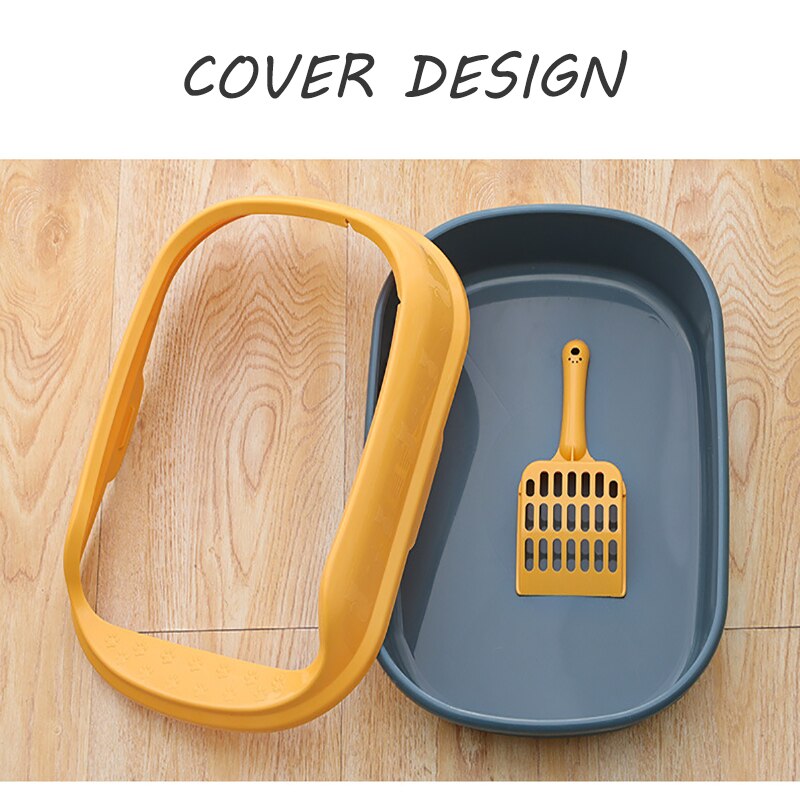 Pet Supplies Cat Litter Box Semi-enclosed with Spoon Shoveling Feces Officer Anti-splashing Cat Litter Box Cat Supplies Cat Box