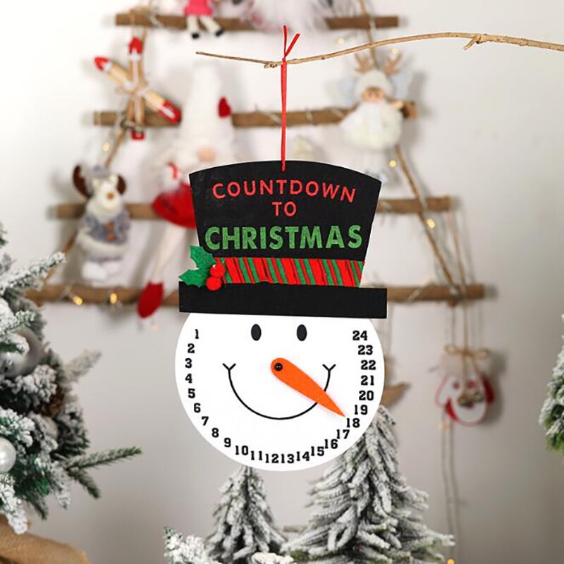 Tekstureret tryk kalender gør det selv tegneserie julemand snemand nedtælling vægkalender juledekoration jule vedhæng ornamenter: Snemand