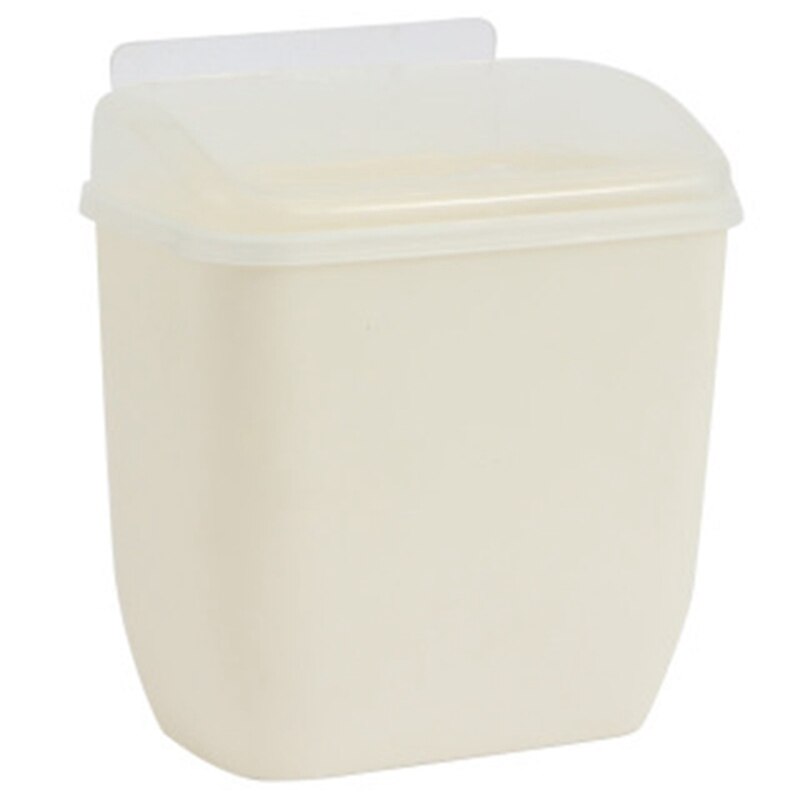 Storage Box Waste Can Wall Mount Bins With Cover Wall ic Sticker Bathroom Kitchen Toilet Waste Bins Plastic: Default Title