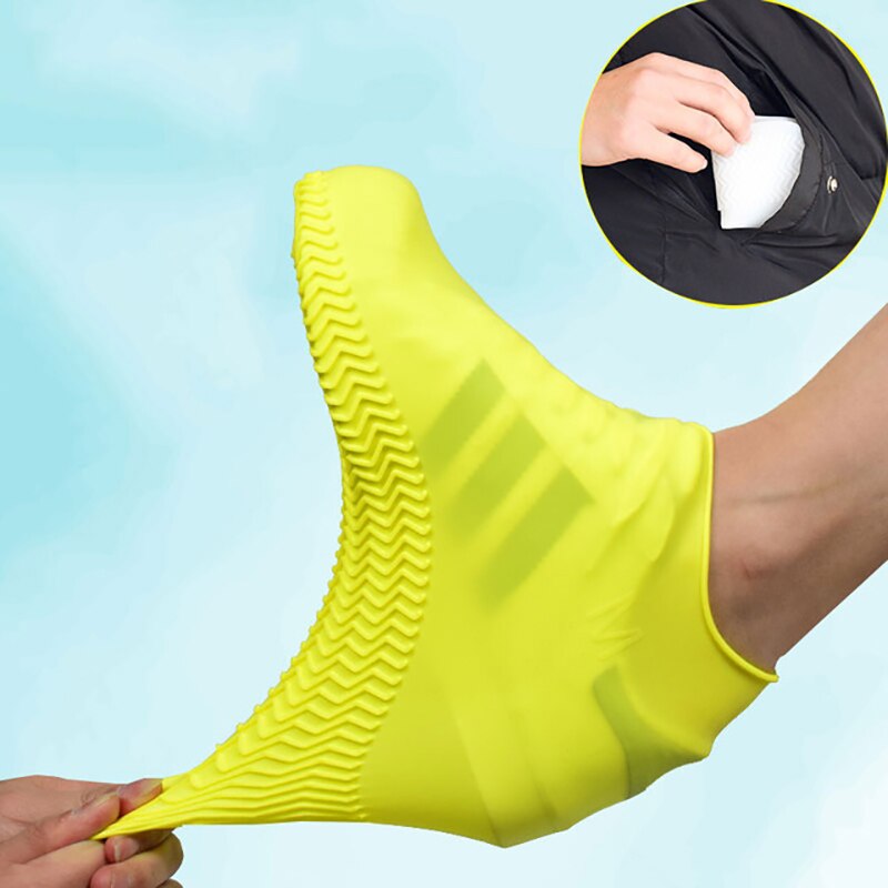 Couvre-chaussures imperméables réutilisables, matériau en Silicone, résistant à l'usure, protège-chaussures, bottes de pluie pour enfants et adultes