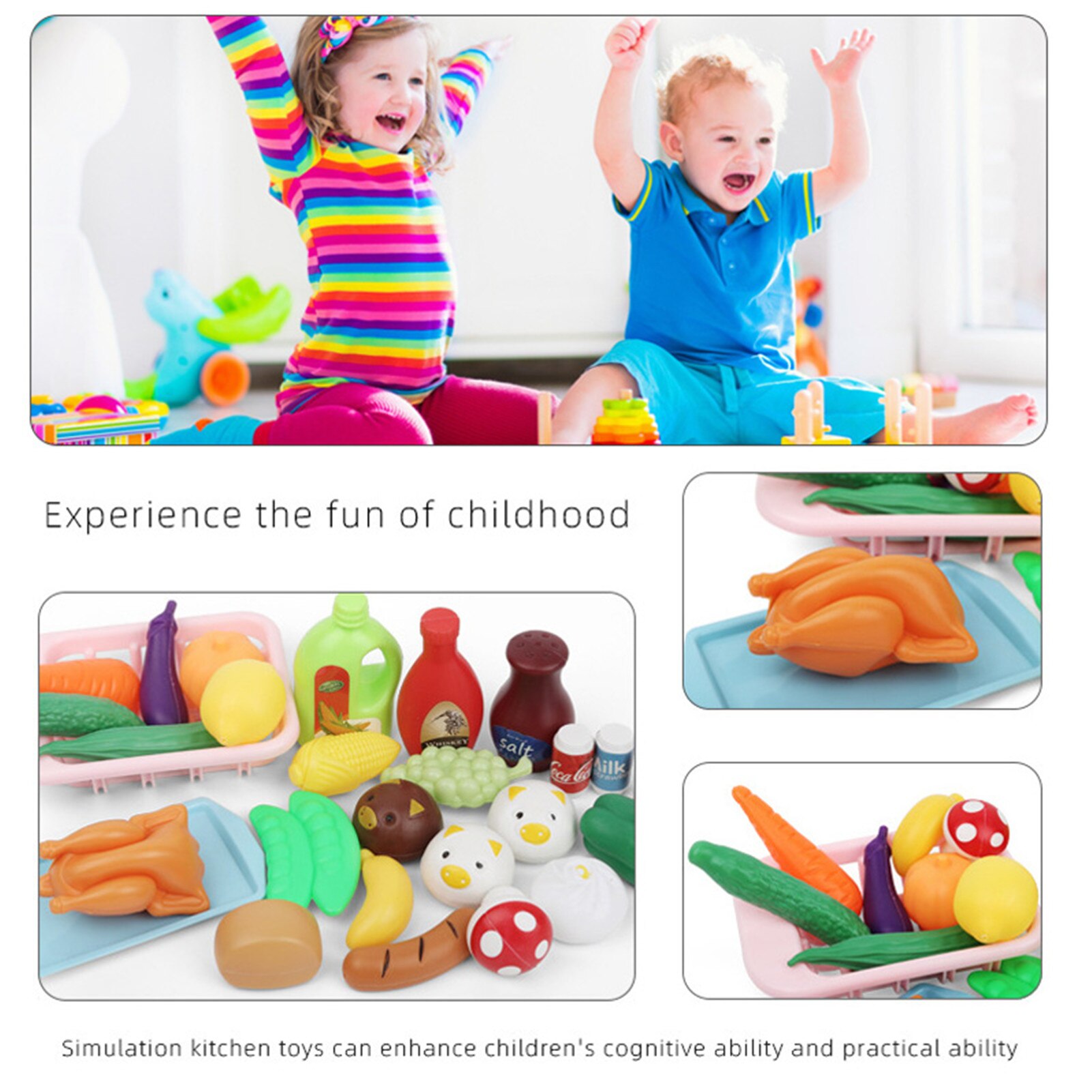 42Pcs Kookgerei Pretend Play Speelgoed Set Veilig Kinderen Chef Speelgoed Kinderen Keuken Speelgoed Simulatie Voedsel Keukengerei Speelgoed
