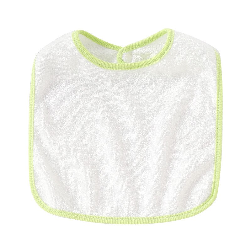 Baby White Cotton Super Soft Absorbent Saliva Towel Baby Solid Color Antifouling Comfortable Single Layer Snap Bib: 5-Green