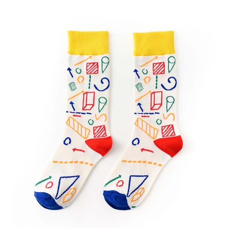 seltsame Mathematik aufbringen Männer Baumwolle glücklich Socken Rechner Harajuku Neuheit Lustige Schwarz verrotten Männlichen Socken: 2
