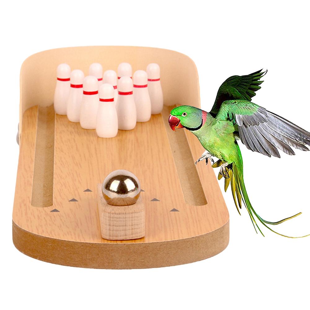 Huisdier Vogel Papegaai Houten Bowling Game Desktop Educatief Puzzel Training Speelgoed