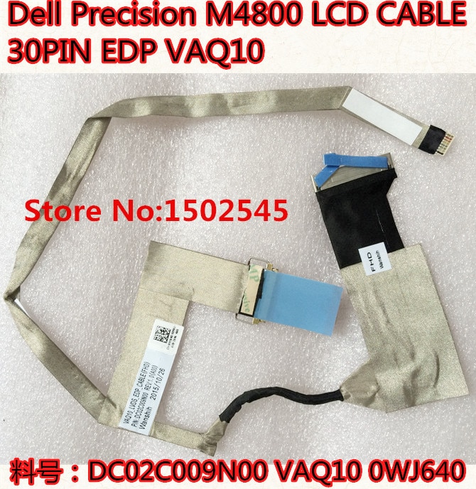 Originele Laptop LCD Kabel voor DELL M4800 Notebook LCD Kabel 30PIN DC02C009N00 VAQ10 0WJ64D