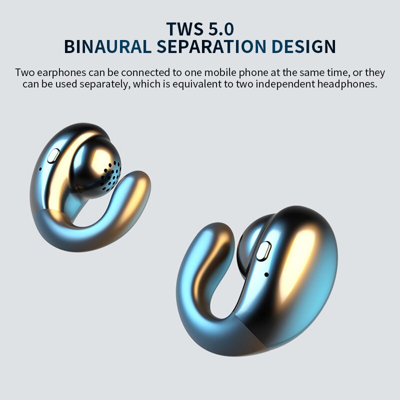 S19 Beengeleiding Draadloze Hoofdtelefoon Bluetooth 5.0 Oortelefoon Met Opladen Case 2200Mah Draadloze Sport Muziek Oordopjes Hoofd