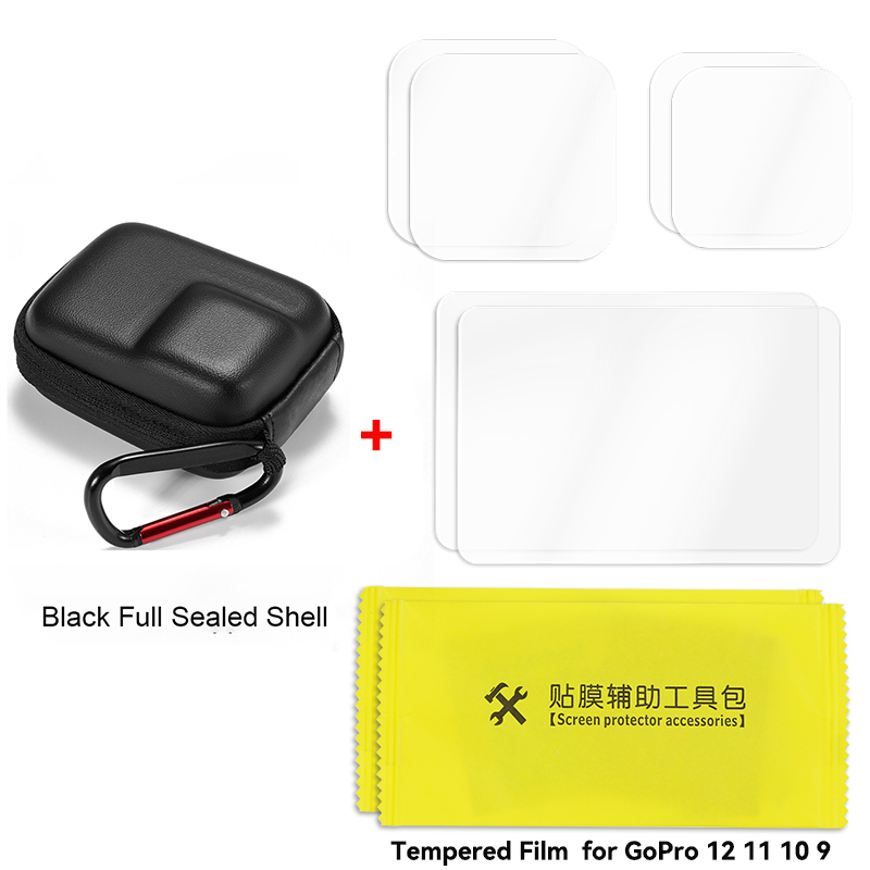 Bolsa de almacenamiento para GoPro Hero 13, 12, 11, 10, 9, 8, Mini caja portátil, cámara deportiva, funda protectora impermeable para accesorios Go Pro: Color azul