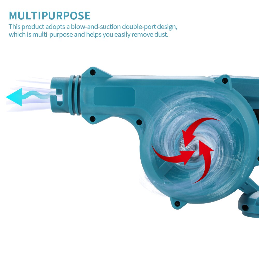2 In 1 Cordless Electric Air Blower & Suction Handheld Leaf Computer Dust Collector Cleaner Power Tool For 18V Battery