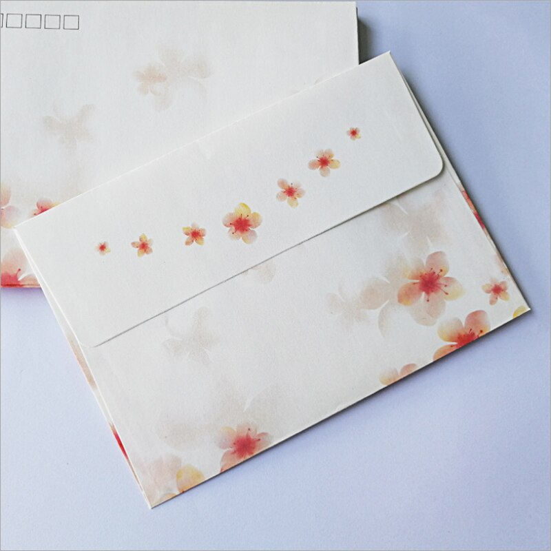 100pcs/lot Letter Flowers Envelope Cute Valentine's Day Wedding Christmas Day Stationery Envelope Letter Paper: green