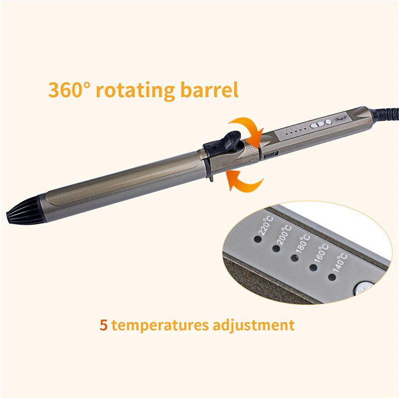 Professionele Salon Keramische Haar Krultang 360 Rotating Curler Hair Krultangen 28 Mm Grote Golf Haar Krultang Styling Tools 48