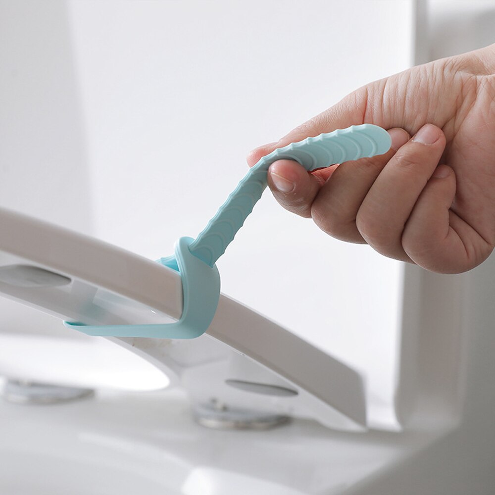 2 stuks huishoudelijke roze en blauwe toiletdeksels van siliconen, verstelbare hurktoiletdeksels, toiletgreep, badkamerbenodigdheden