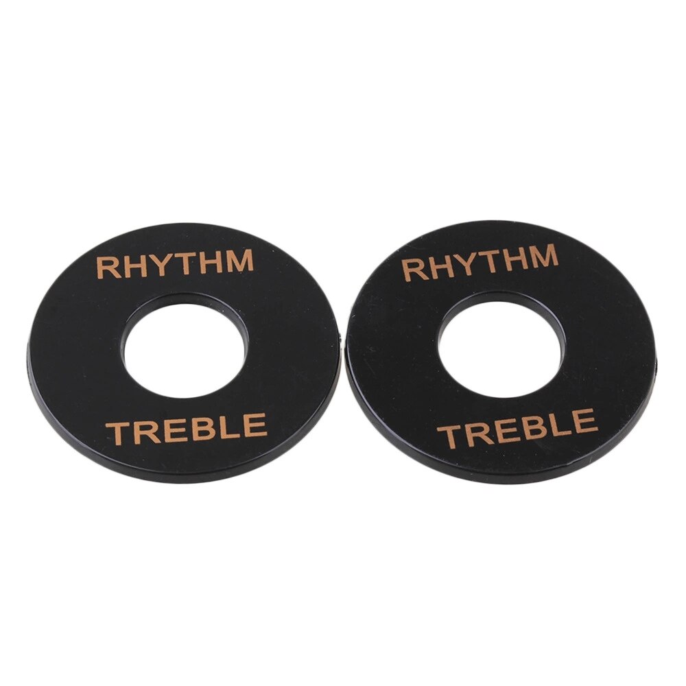 2 X Black Toggle Switch Naam Plaat Rhythm Treble Ring Voor Gitaar