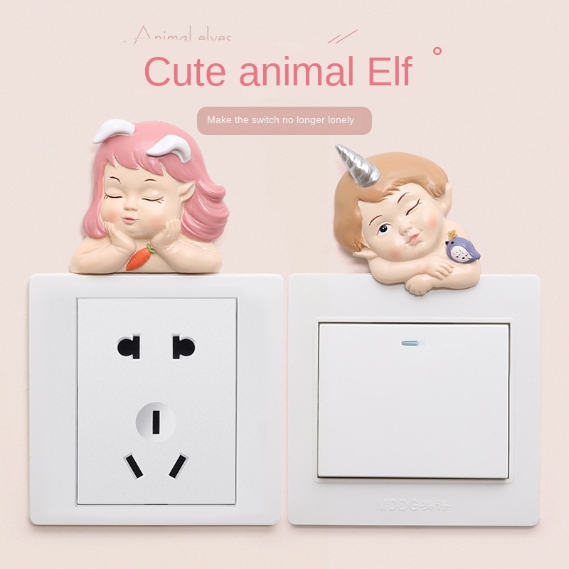 Funda de protección del interruptor, calcomanías de pared de dibujos animados 3D, cubierta protectora, adhesivo para el hogar, enchufe de pared decorativo