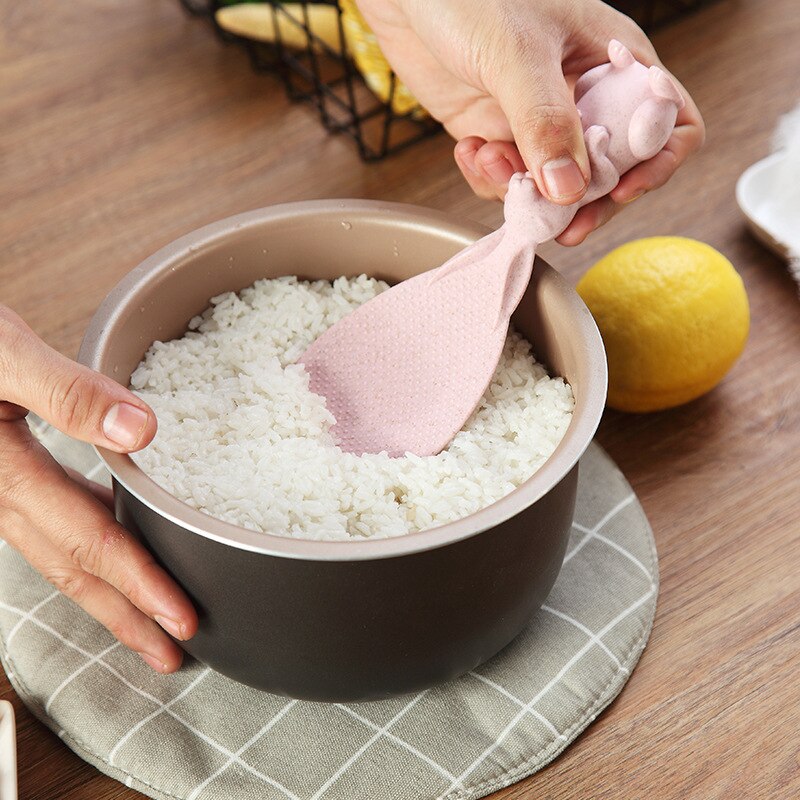 Hvede halm ris ske non-stick ris kan tåle miljøbeskyttelse riskoger ris scoop skovl sødt køkken