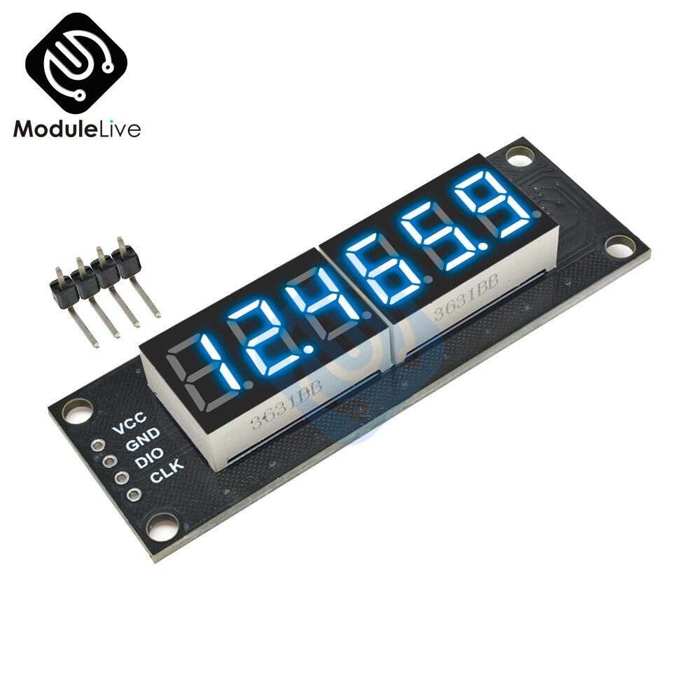 Tm1637 6 bitar 5v digital ledd displaymodul för arduino 7 segment 0.36 tum decimal klocka röd anodrör dubbel prickar modul: Tm1637 blå