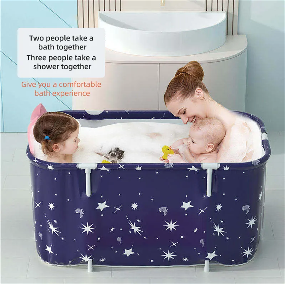 Bañera plegable portátil para adultos y niños, piscina, bañera de plástico grande, cubo para baño de hielo, bañera aislante