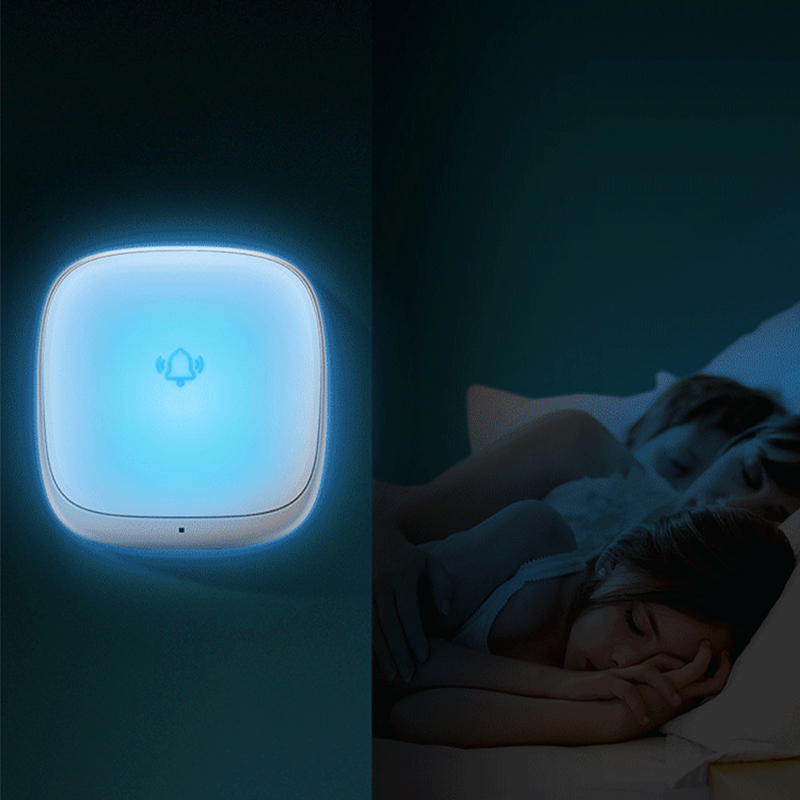 Self-powered Waterproof Wireless Doorbell Smart Home Office Front and Rear Doorbell Buttons with Music Flashing Receiver