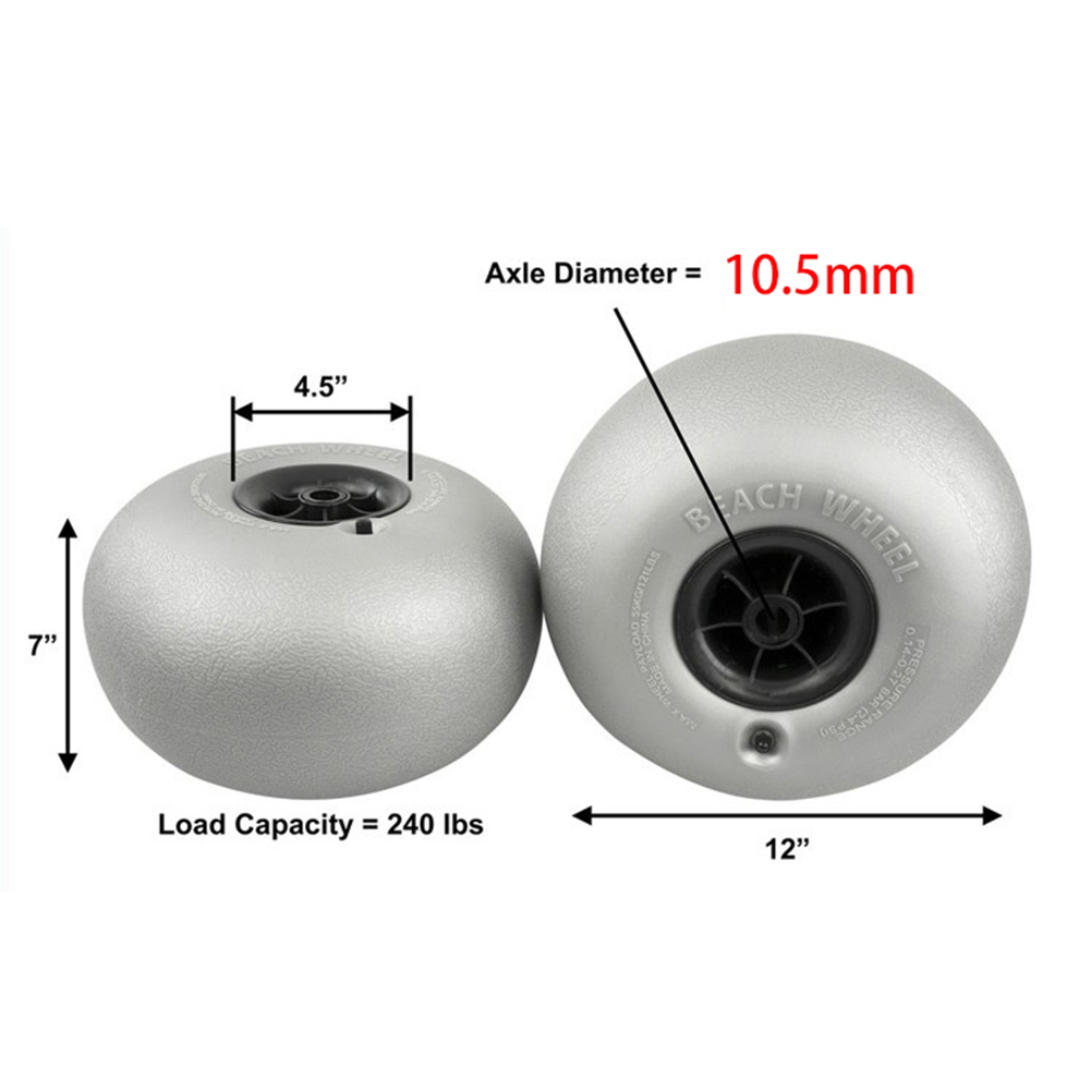 Beach Camping Diameter 296mm Beach Trolley Wheels Beach Camping Trolley Wheel Wheel Replacement Kayaking Replacement