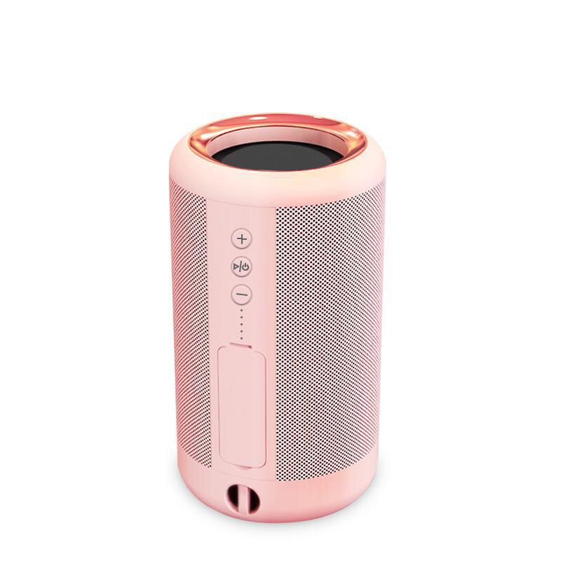 VTIN Altavoz Bluetooth inalámbrico 5,0 IPX5 impermeable 3D 360 estéreo HiFi música tarjeta TF 3,5mm AUX para IPhone/Xiaomi/Android: pink