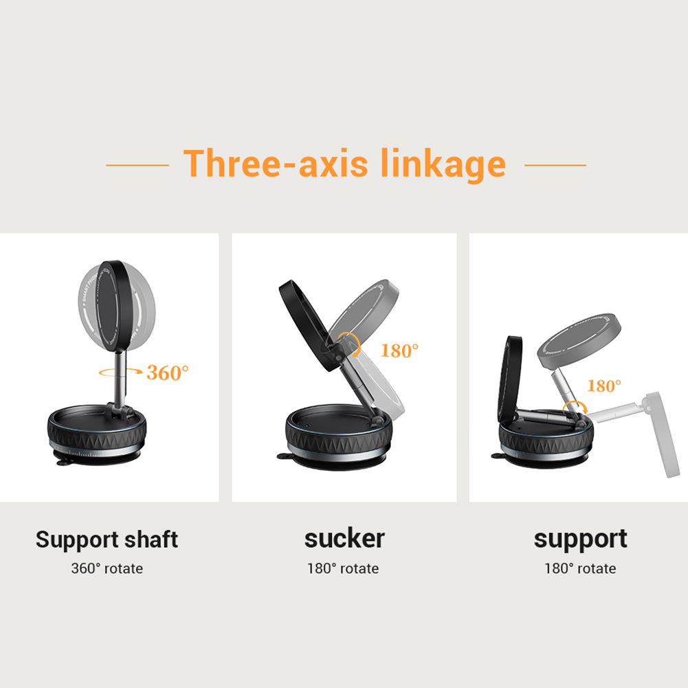 Support de téléphone de voiture à ventouse magnétique sous vide pour Magsafe 360 ° Support de Navigation rotatif, support magnétique pliable pour voiture pour iPhone